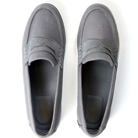 Cole Haan Gray Canvas Loafers - Picture 2 of 8
